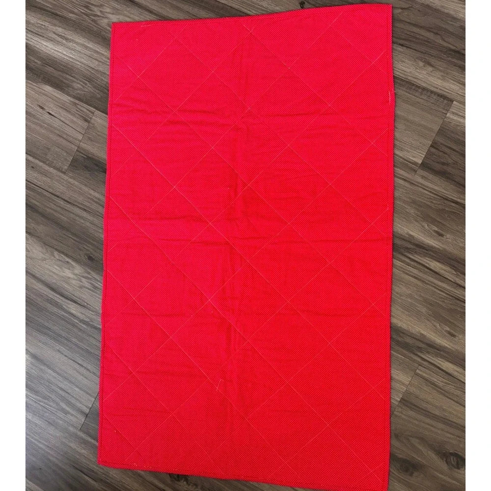 Cottage Core Rooster Peony Quilted Table Runner French Country Red Black 41x26